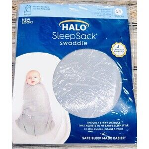Halo Sleep Sack Swaddle Small 3-6 Months Gray Micro Fleece NEW